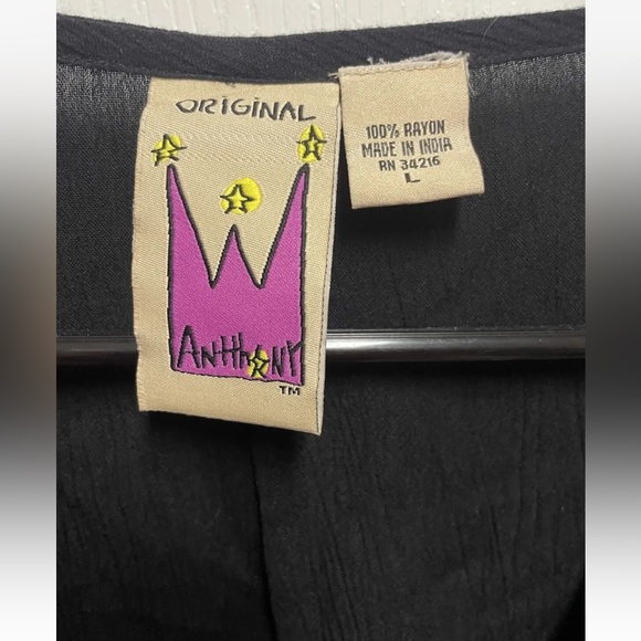 Original Anthony Large Black Poncho Shirt Nwot Sleeves Boho - Picture 3 of 11